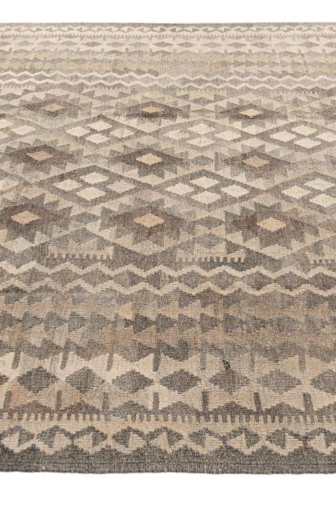 6' 10 x 9' 7 Hand Woven Kilim Maymana Wool Rug