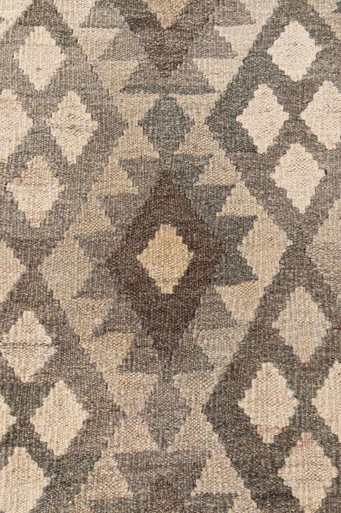 6' 10 x 9' 7 Hand Woven Kilim Maymana Wool Rug