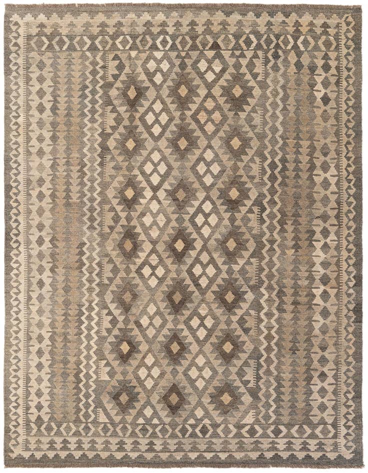 Detail image of 6' 10 x 9' 7 Hand Woven Kilim Maymana Wool Rug