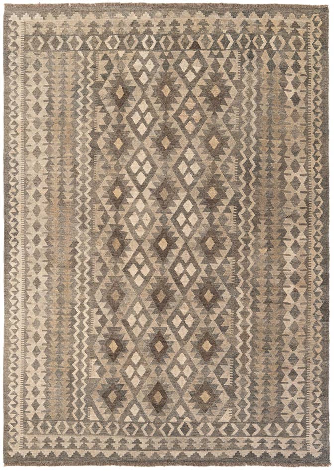 Detail image of 6' 10 x 9' 7 Hand Woven Kilim Maymana Wool Rug