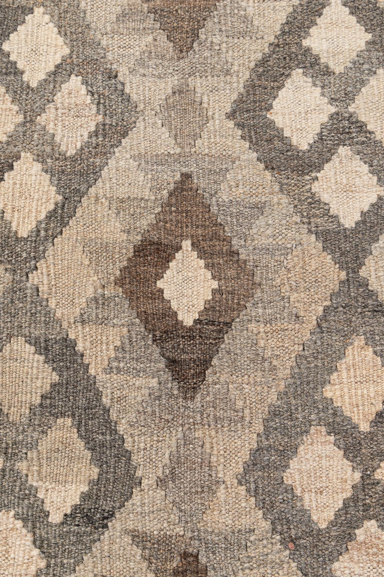 6' 10 x 9' 7 Hand Woven Kilim Maymana Wool Rug