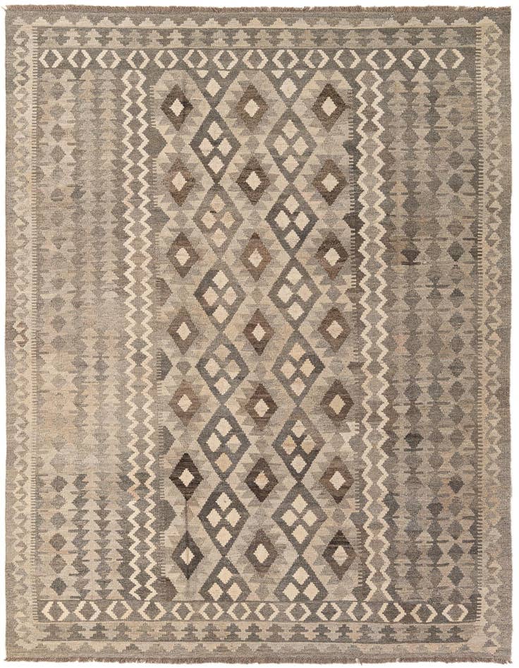 Detail image of 6' 10 x 9' 7 Hand Woven Kilim Maymana Wool Rug