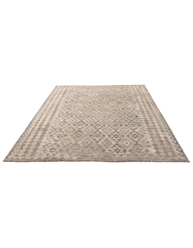 Detail image of 6' 11 x 9' 9 Hand Woven Kilim Maymana Wool Rug