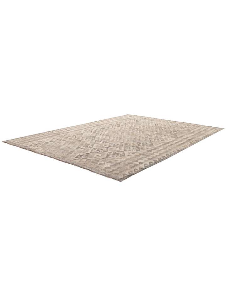 6' 11 x 9' 9 Hand Woven Kilim Maymana Wool Rug