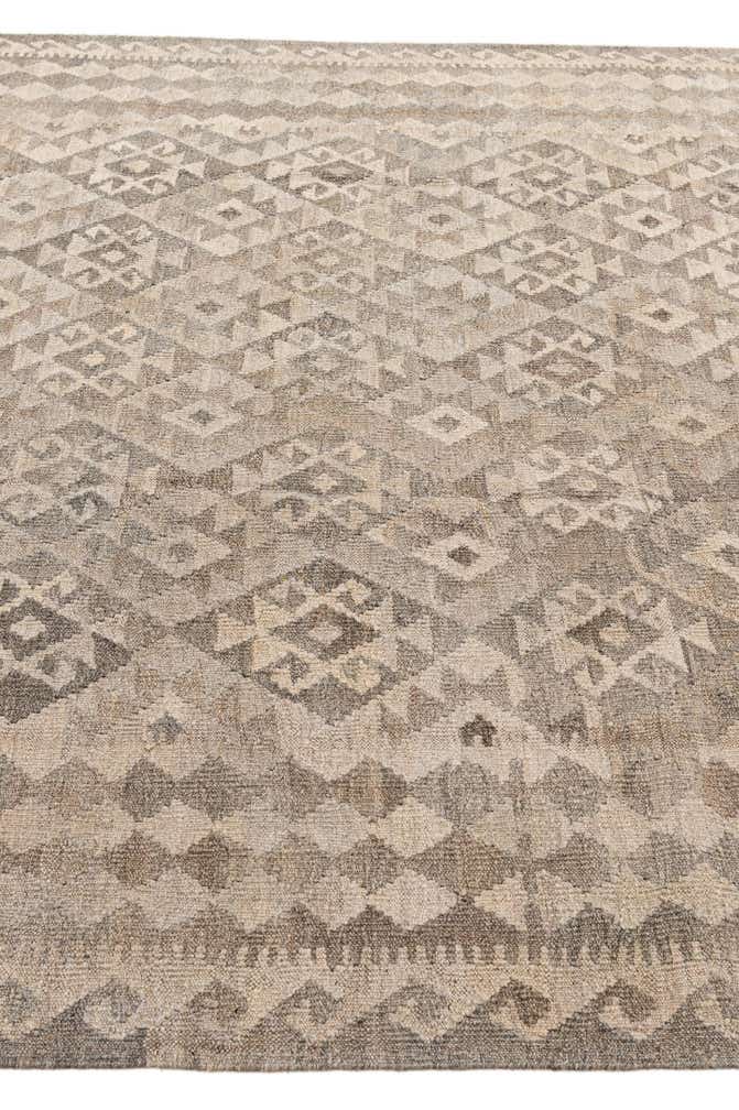 6' 11 x 9' 9 Hand Woven Kilim Maymana Wool Rug