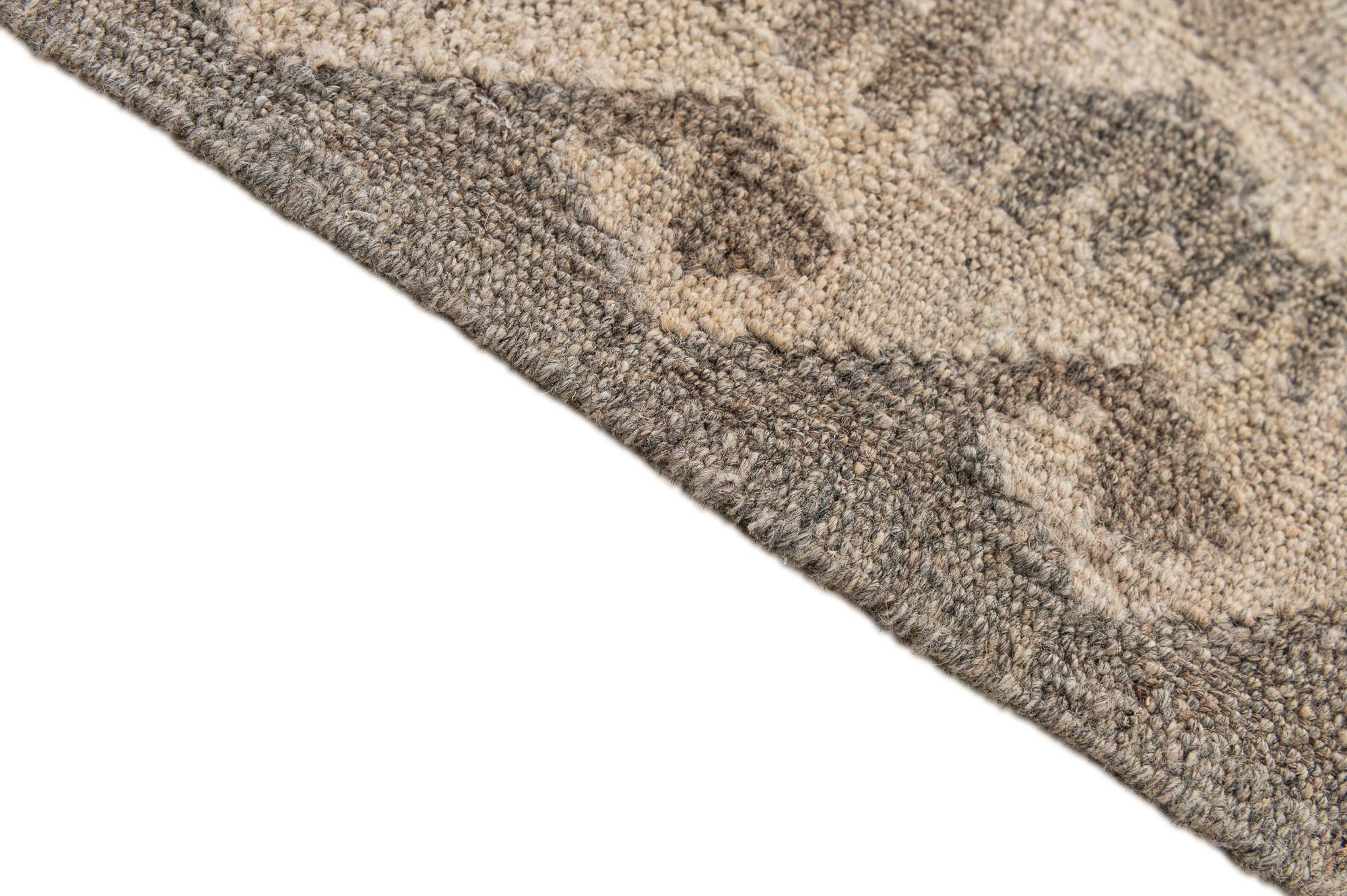 6' 11 x 9' 9 Hand Woven Kilim Maymana Wool Rug