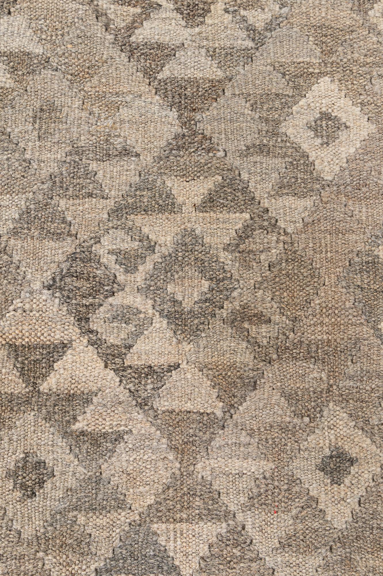 6' 11 x 9' 9 Hand Woven Kilim Maymana Wool Rug