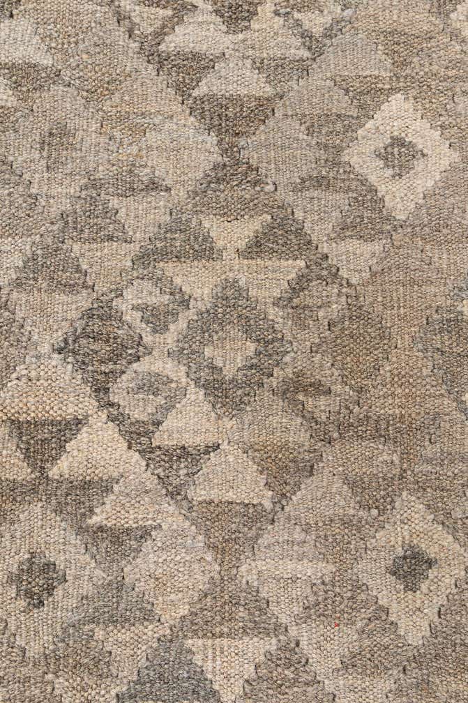 6' 11 x 9' 9 Hand Woven Kilim Maymana Wool Rug