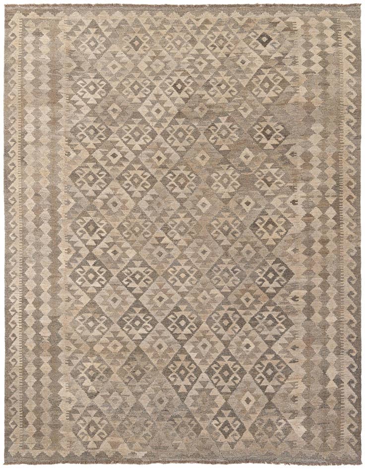 Detail image of 6' 11 x 9' 9 Hand Woven Kilim Maymana Wool Rug