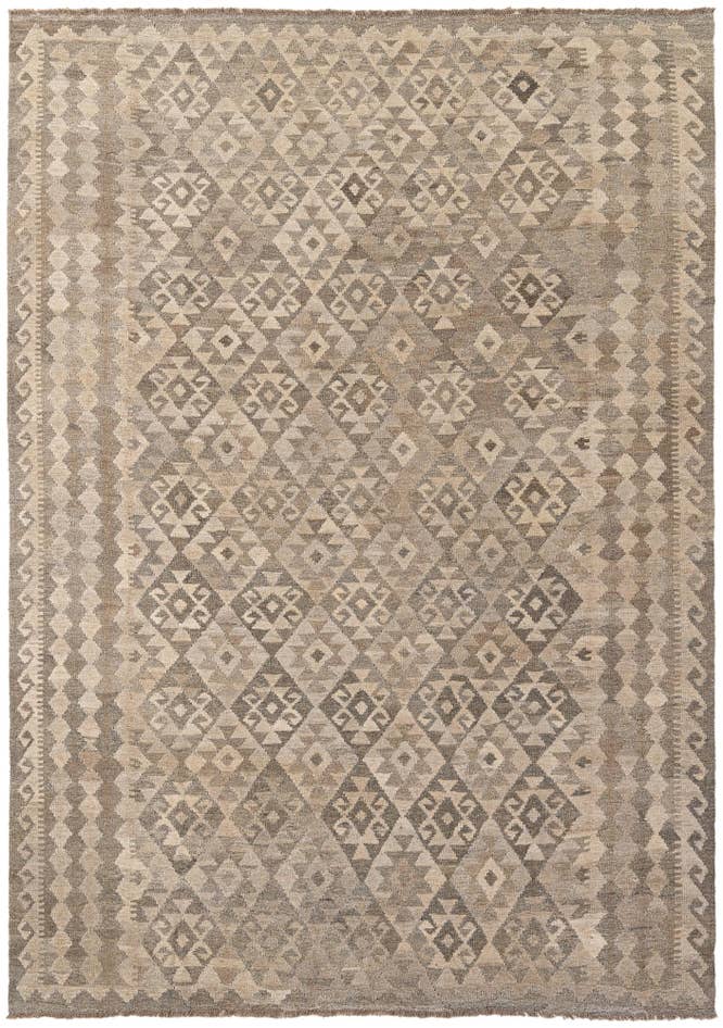 Detail image of 6' 11 x 9' 9 Hand Woven Kilim Maymana Wool Rug