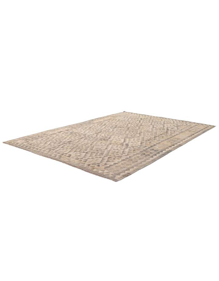 6' 7 x 9' 7 Hand Woven Kilim Maymana Wool Rug