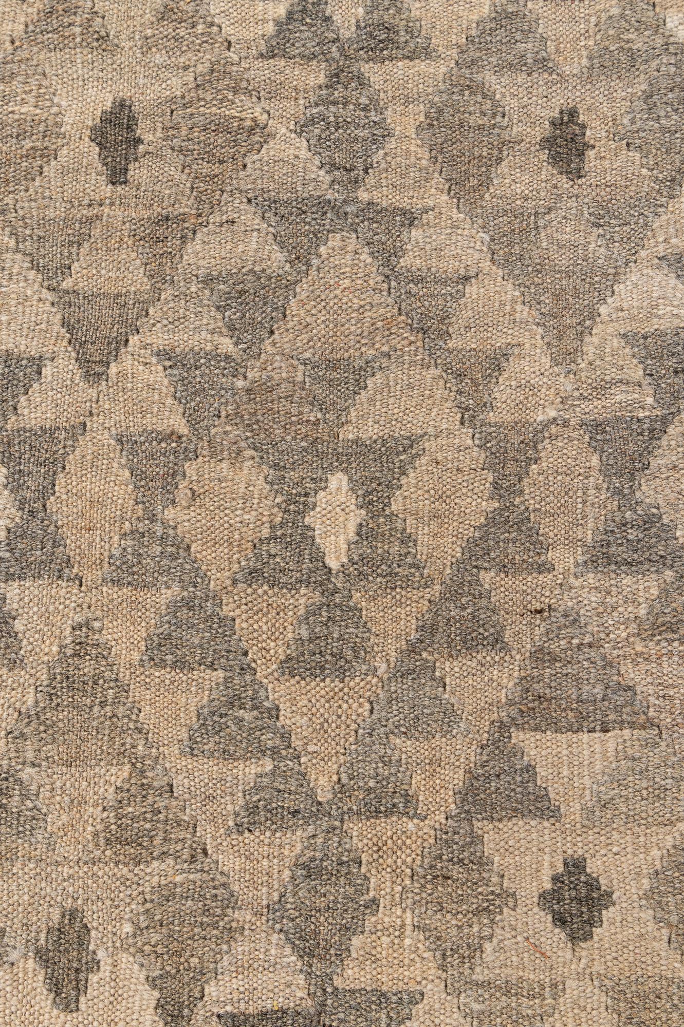 6' 7 x 9' 7 Hand Woven Kilim Maymana Wool Rug