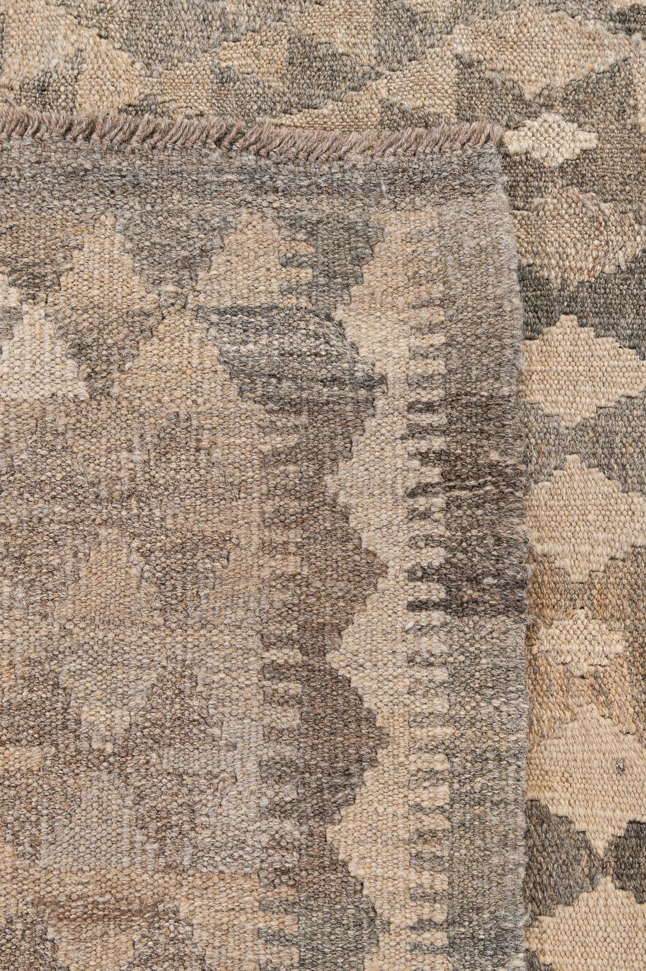 6' 7 x 9' 7 Hand Woven Kilim Maymana Wool Rug