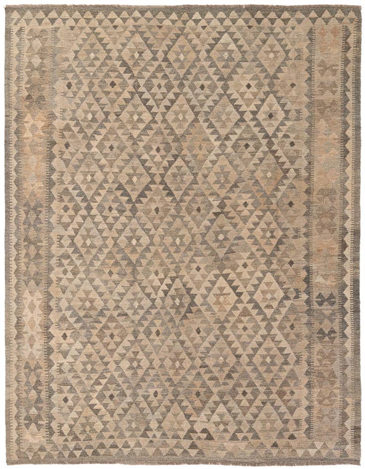 Detail image of 6' 7 x 9' 7 Hand Woven Kilim Maymana Wool Rug
