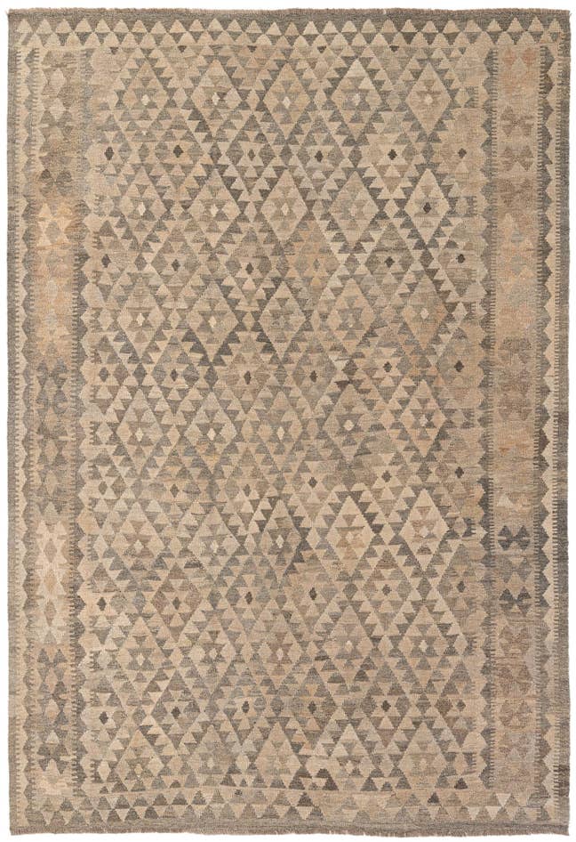 Detail image of 6' 7 x 9' 7 Hand Woven Kilim Maymana Wool Rug