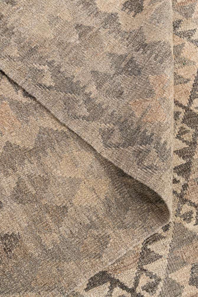 6' 11 x 9' 8 Hand Woven Kilim Maymana Wool Rug