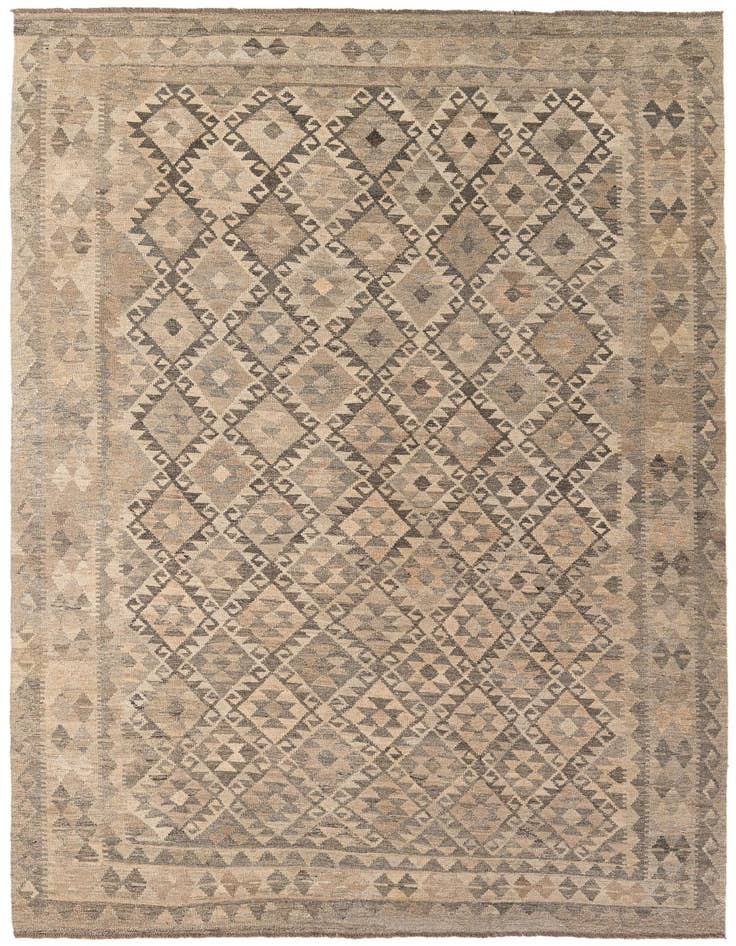 Detail image of 6' 11 x 9' 8 Hand Woven Kilim Maymana Wool Rug