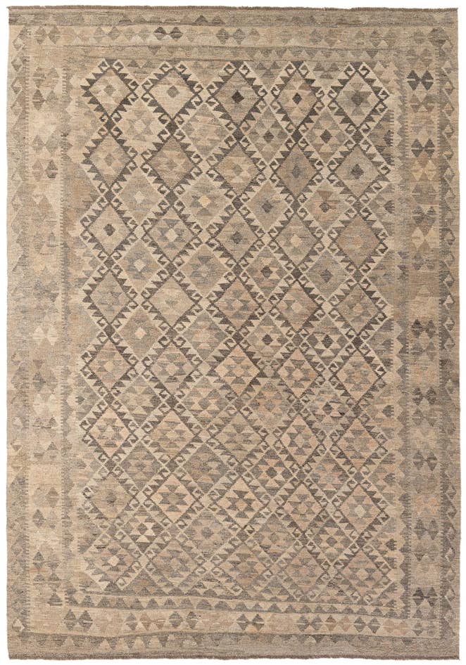 Detail image of 6' 11 x 9' 8 Hand Woven Kilim Maymana Wool Rug