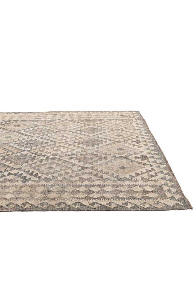 6' 11 x 9' 9 Hand Woven Kilim Maymana Wool Rug
