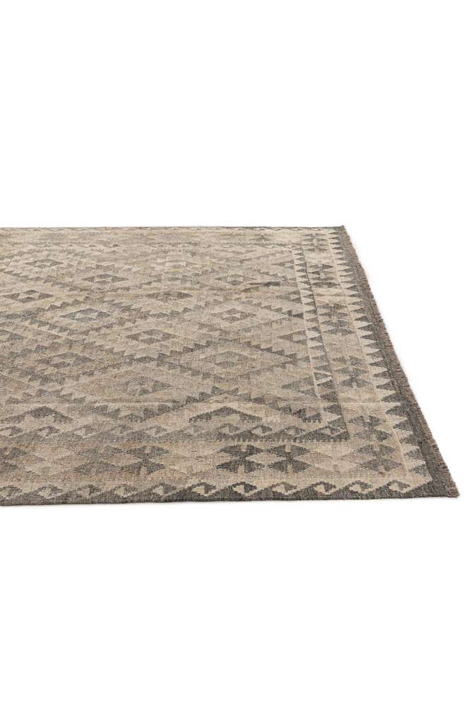 6' 11 x 9' 8 Hand Woven Kilim Maymana Wool Rug