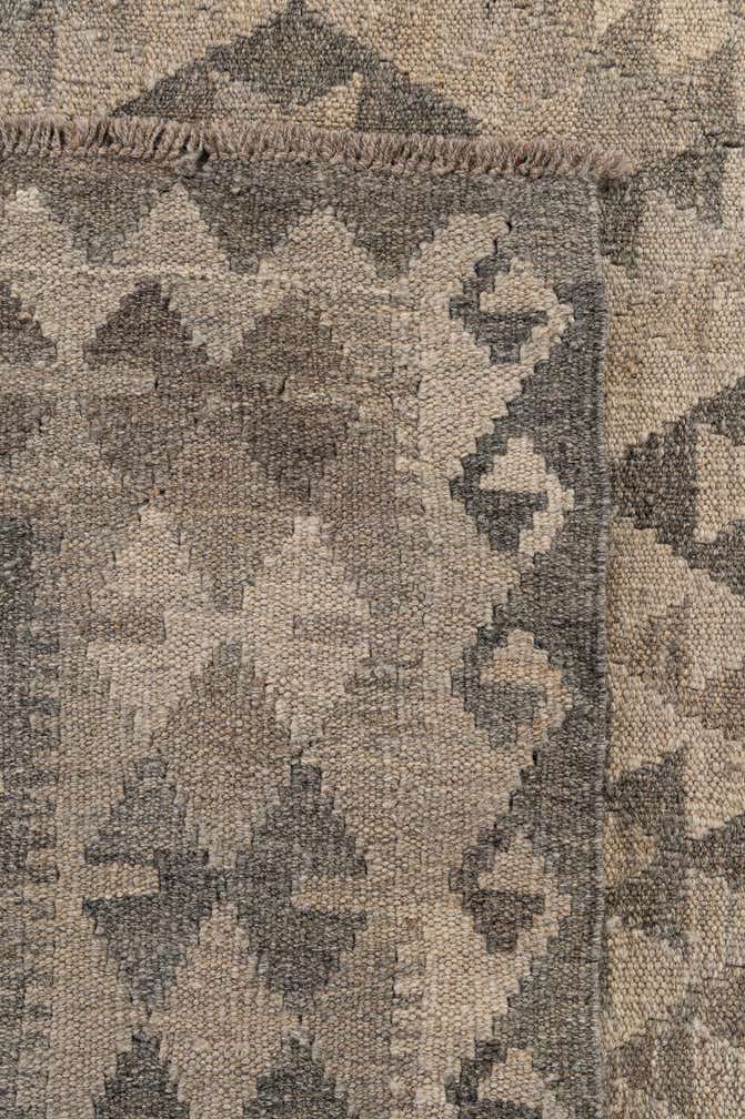 6' 11 x 9' 8 Hand Woven Kilim Maymana Wool Rug