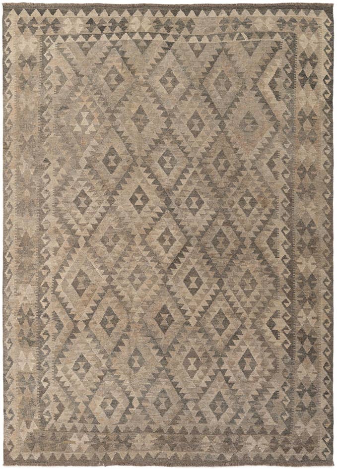 Detail image of 6' 11 x 9' 8 Hand Woven Kilim Maymana Wool Rug