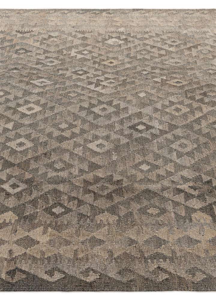 6' 10 x 9' 7 Hand Woven Kilim Maymana Wool Rug