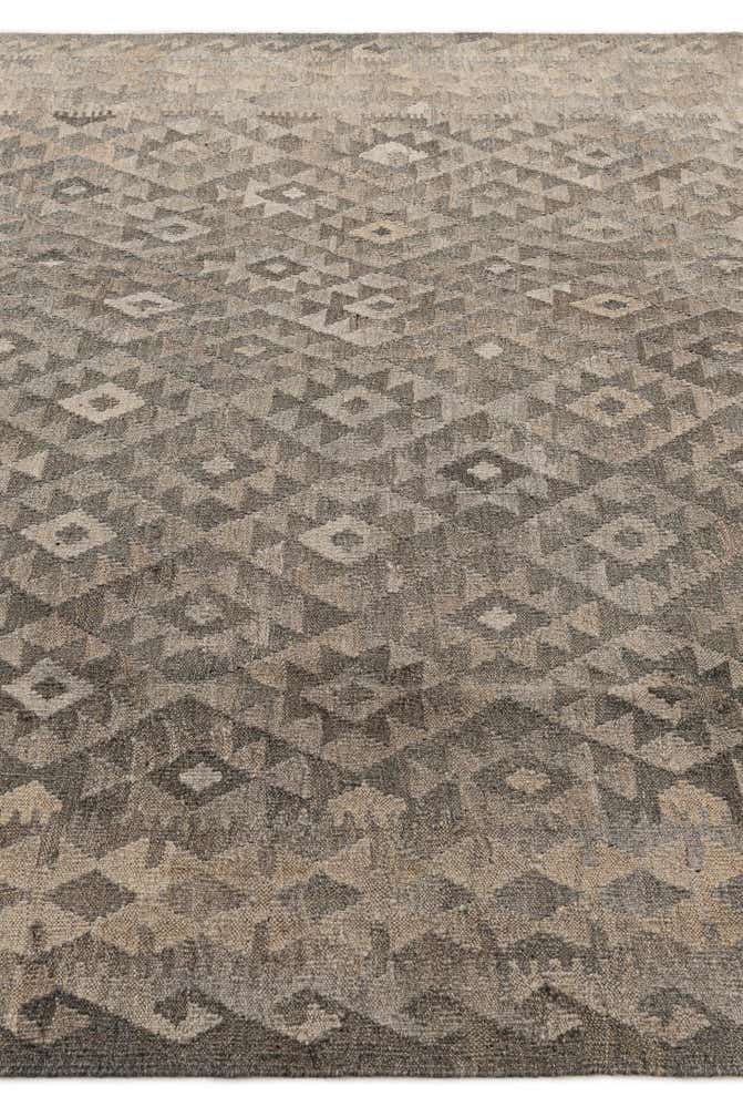 6' 10 x 9' 7 Hand Woven Kilim Maymana Wool Rug