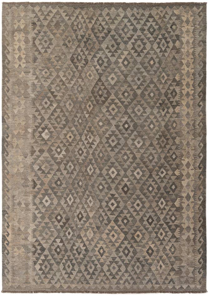 Detail image of 6' 10 x 9' 7 Hand Woven Kilim Maymana Wool Rug
