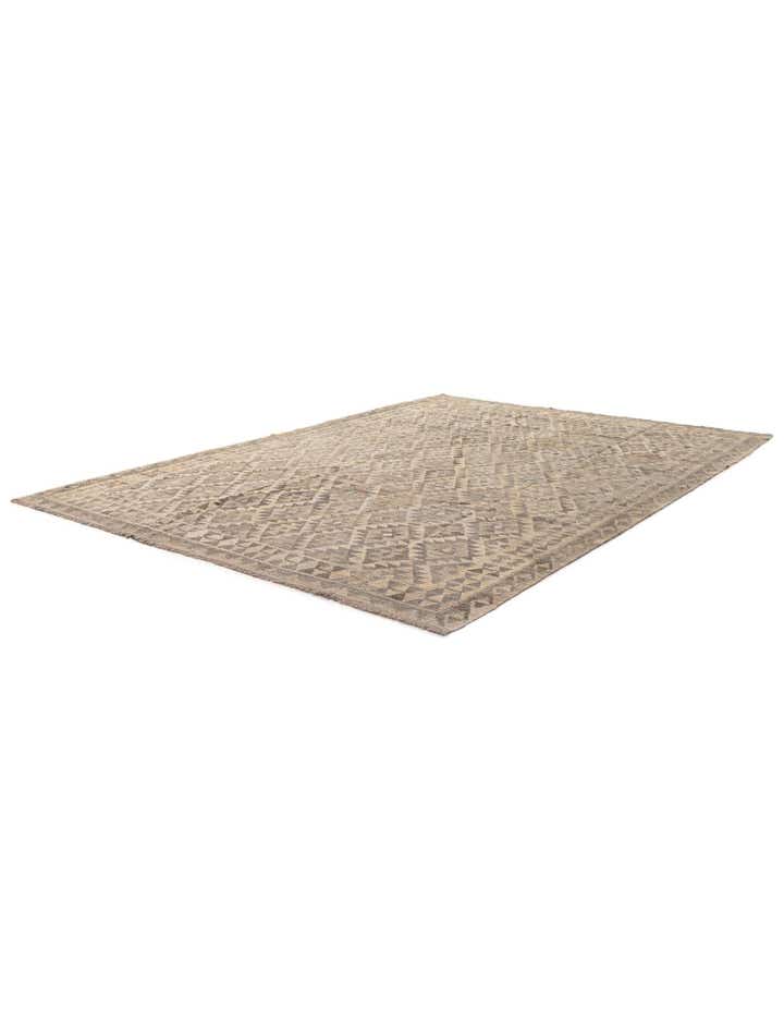 6' 10 x 9' 7 Hand Woven Kilim Maymana Wool Rug