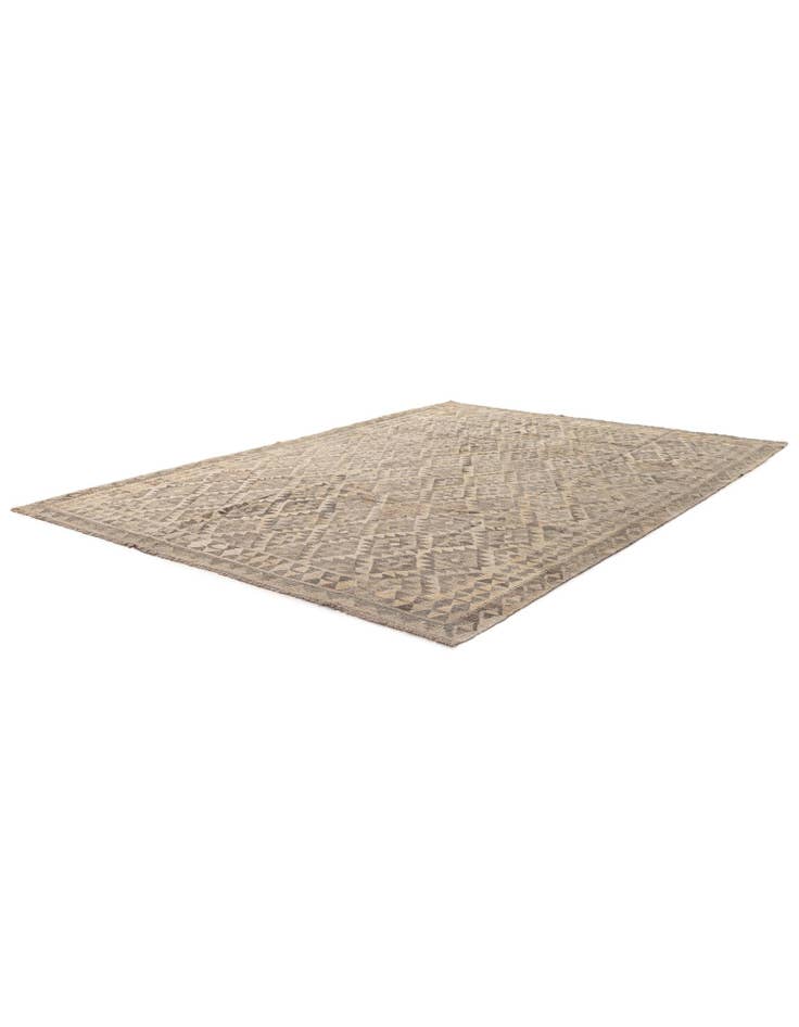 Detail image of 6' 10 x 9' 7 Hand Woven Kilim Maymana Wool Rug
