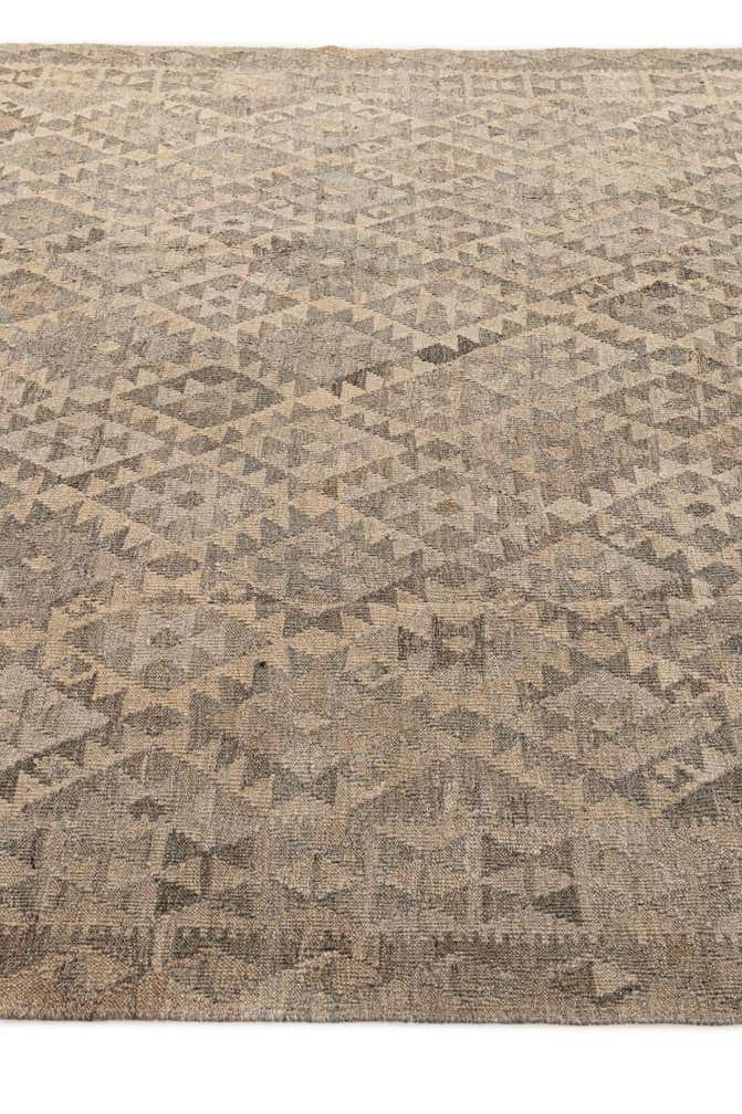 6' 10 x 9' 7 Hand Woven Kilim Maymana Wool Rug