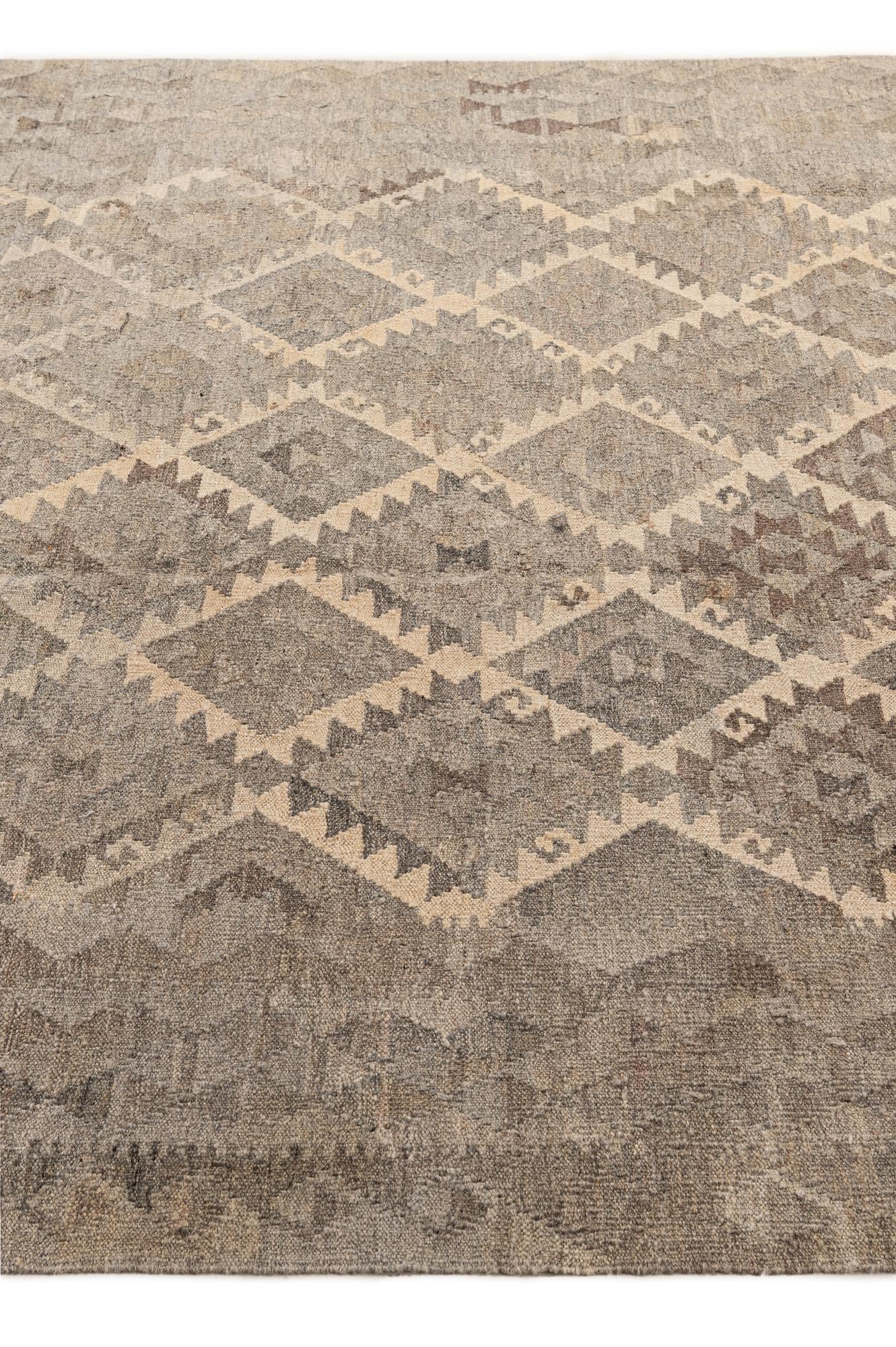 6' 10 x 9' 7 Hand Knotted Kilim Maymana Wool Rug