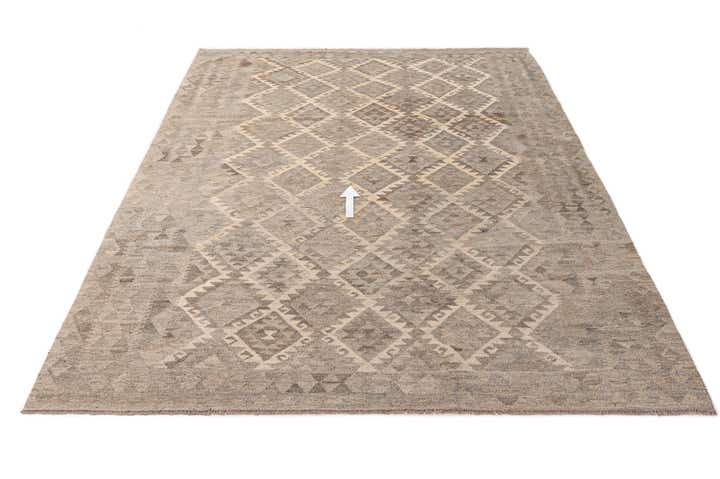 6' 10 x 9' 7 Hand Knotted Kilim Maymana Wool Rug