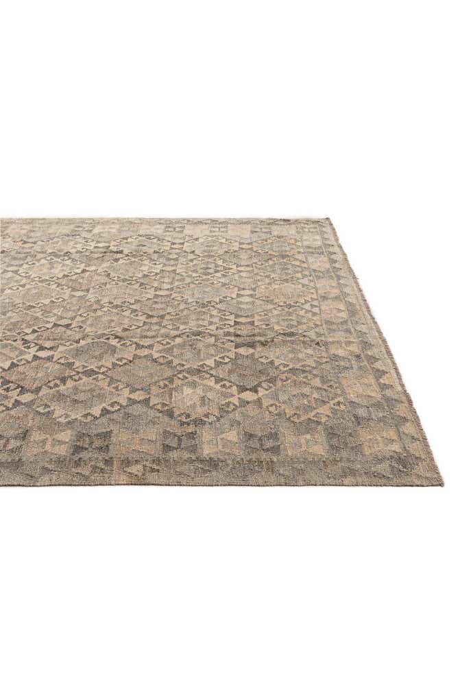 6' 9 x 9' 8 Hand Woven Kilim Maymana Wool Rug