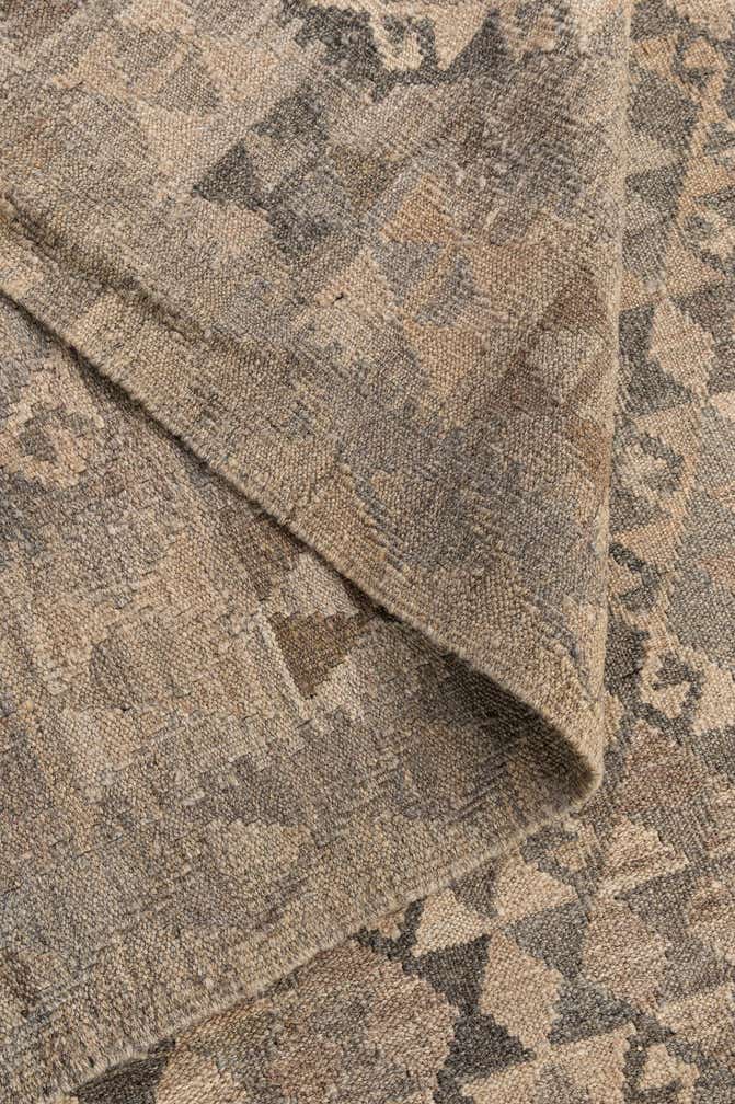 6' 9 x 9' 8 Hand Woven Kilim Maymana Wool Rug