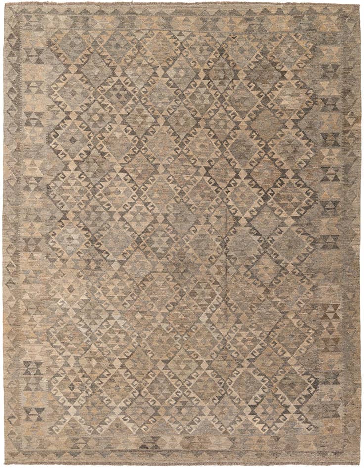 Detail image of 6' 9 x 9' 8 Hand Woven Kilim Maymana Wool Rug