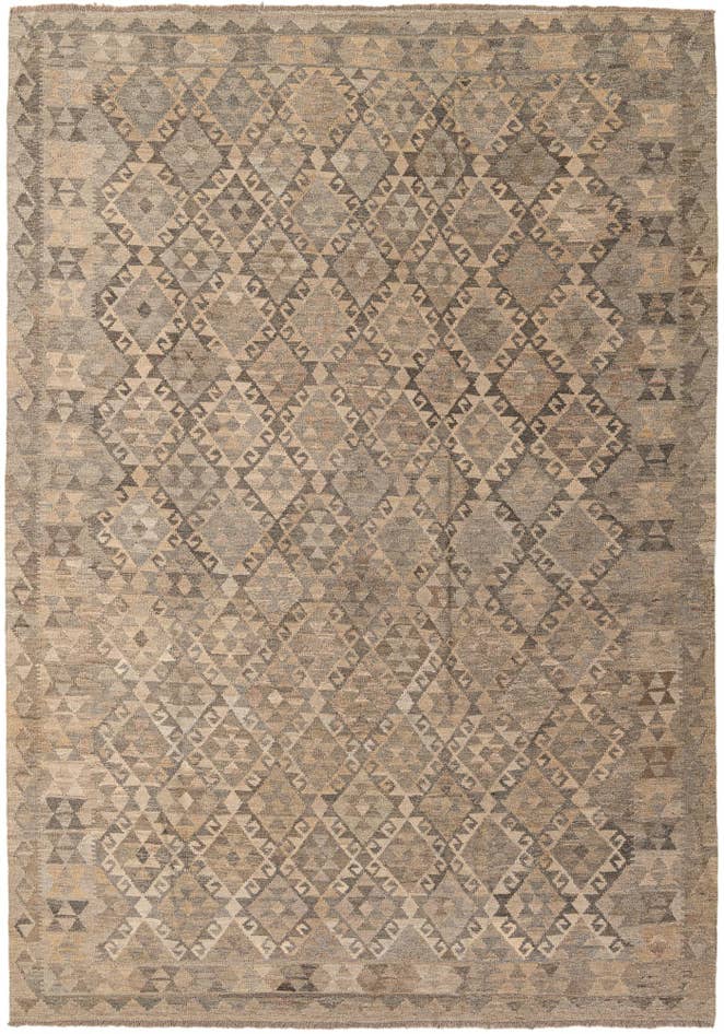 Detail image of 6' 9 x 9' 8 Hand Woven Kilim Maymana Wool Rug