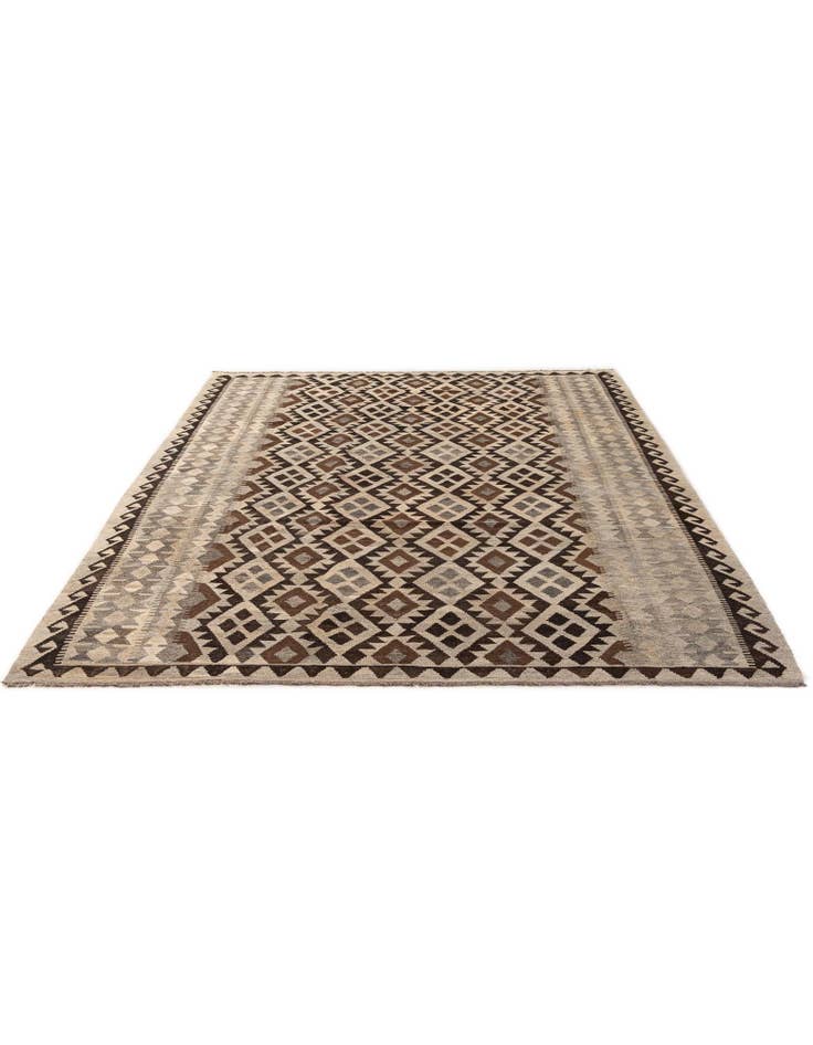 Detail image of 6' 10 x 9' 8 Hand Woven Kilim Maymana Wool Rug