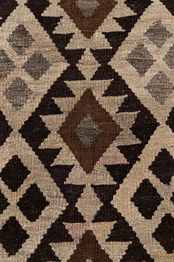 6' 10 x 9' 8 Hand Woven Kilim Maymana Wool Rug