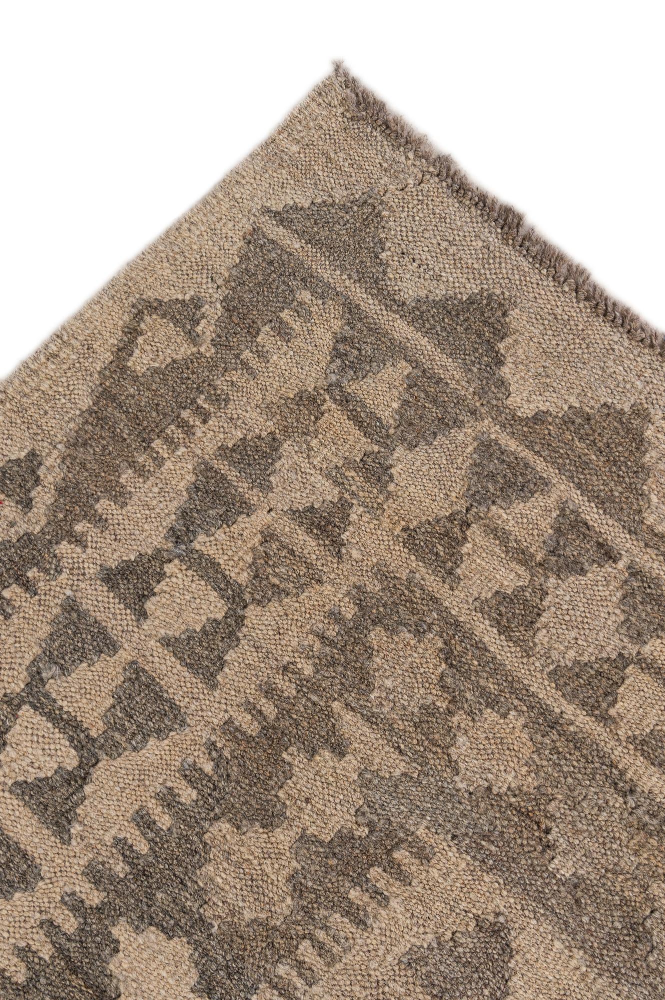 6' 10 x 9' 8 Hand Woven Kilim Maymana Wool Rug