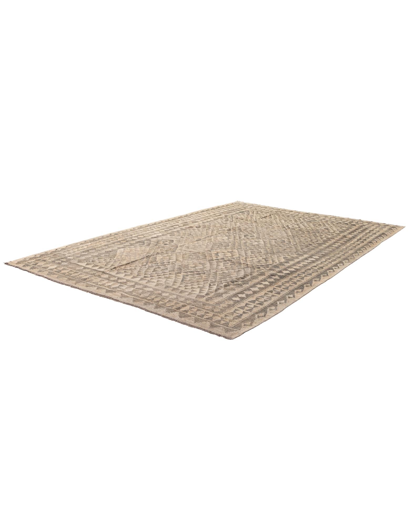 6' 10 x 9' 8 Hand Woven Kilim Maymana Wool Rug