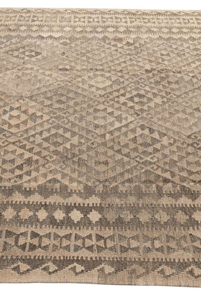 6' 10 x 9' 8 Hand Woven Kilim Maymana Wool Rug