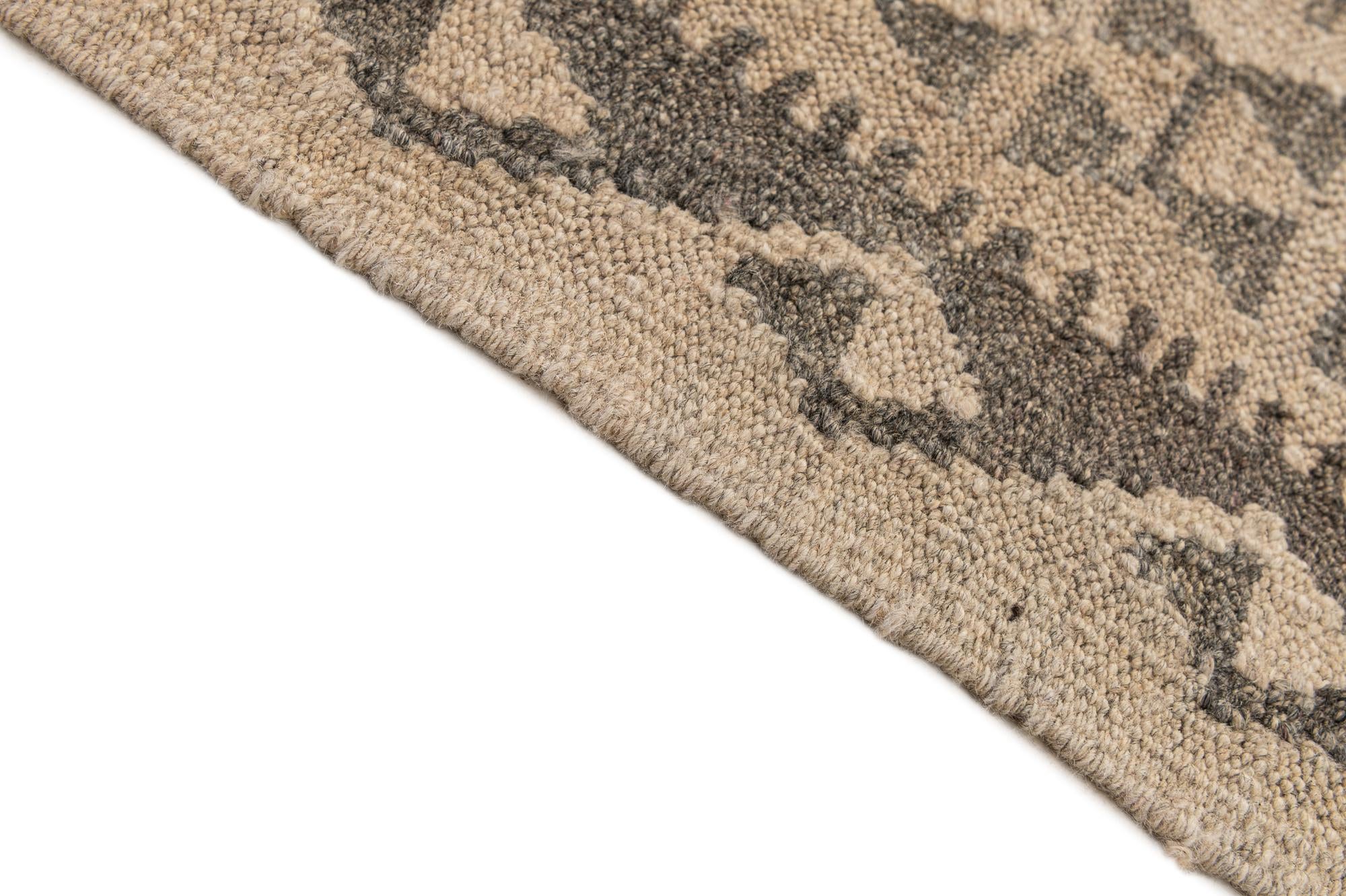 6' 10 x 9' 8 Hand Woven Kilim Maymana Wool Rug