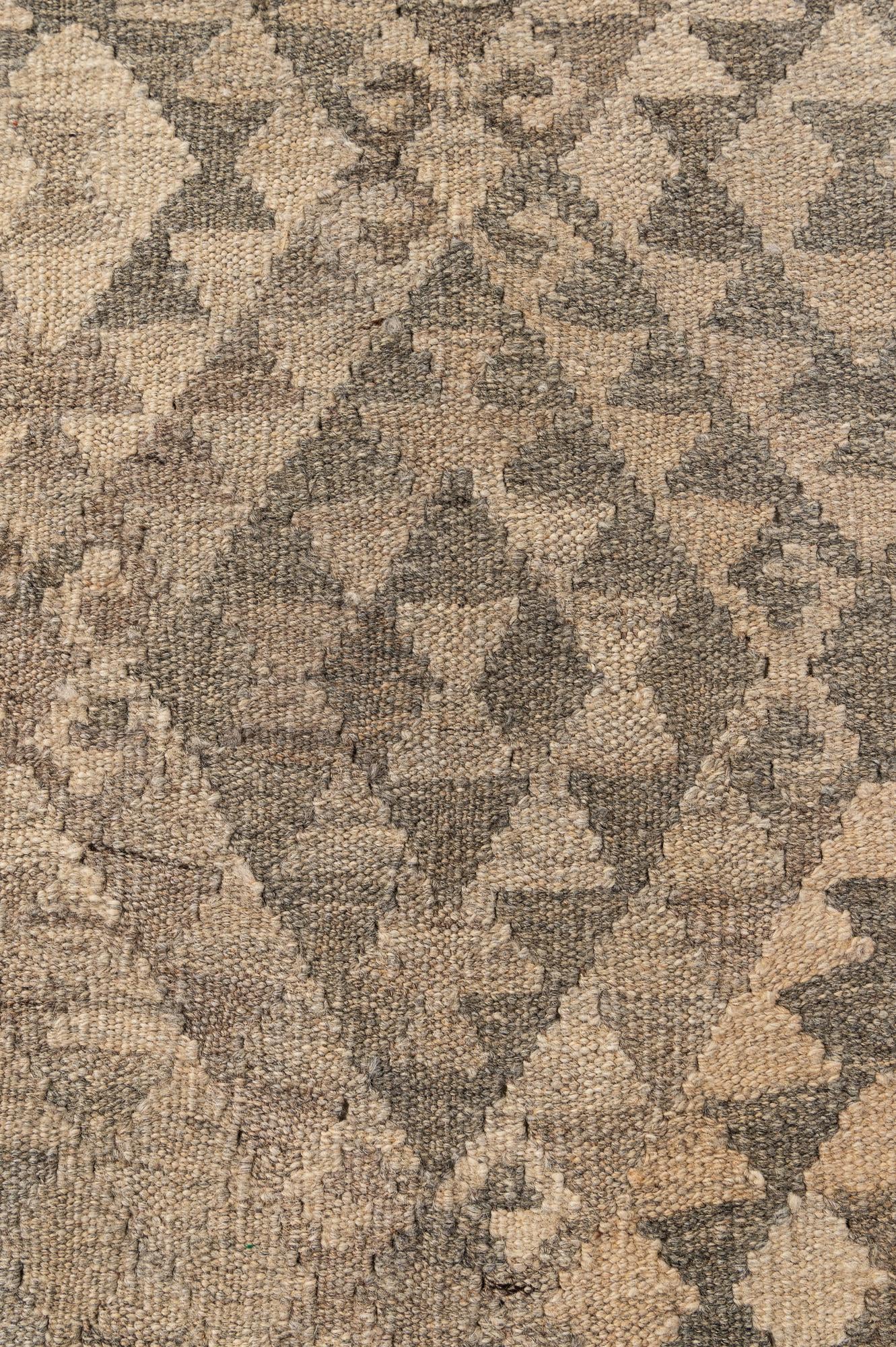 6' 10 x 9' 8 Hand Woven Kilim Maymana Wool Rug