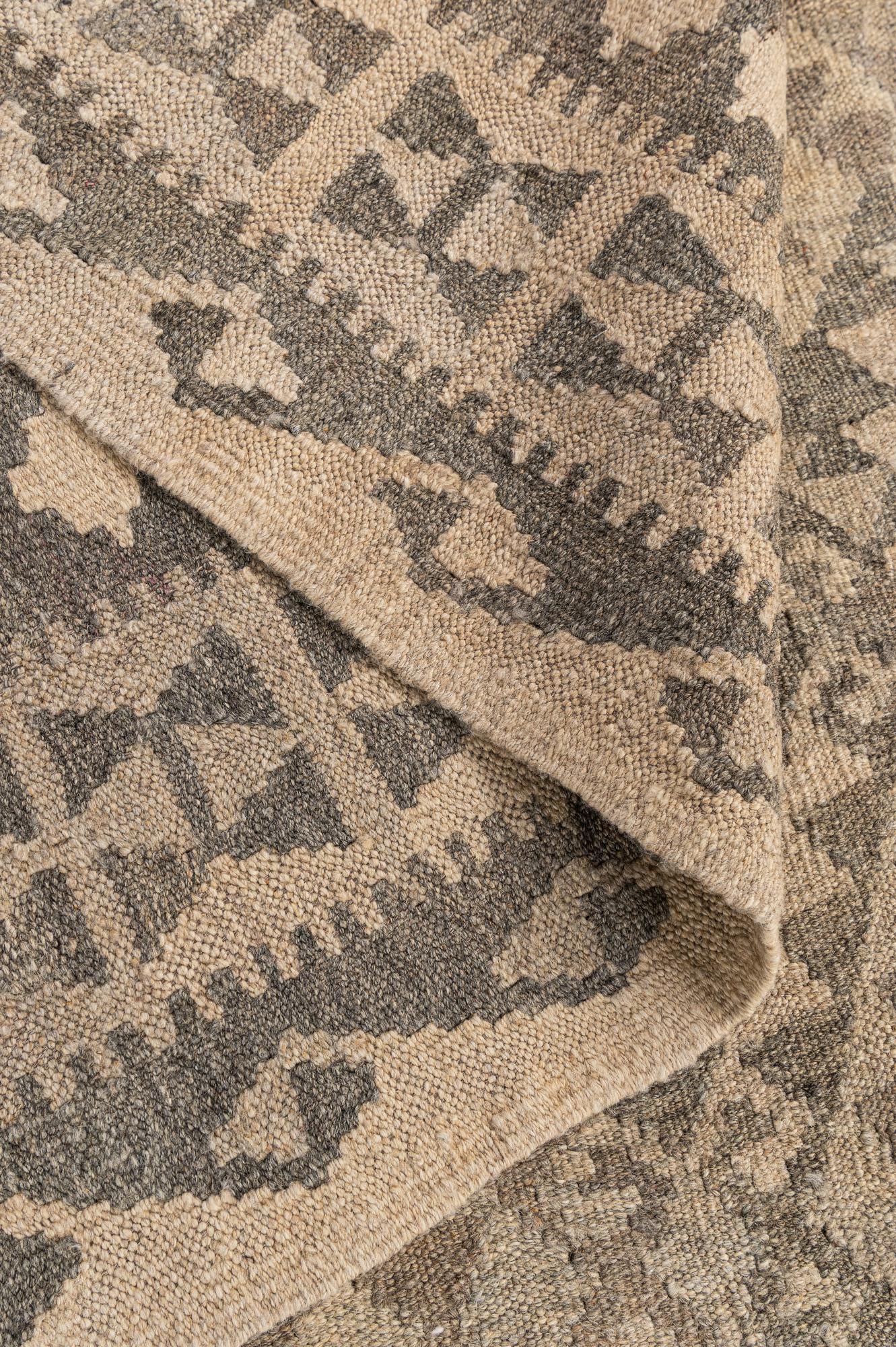 6' 10 x 9' 8 Hand Woven Kilim Maymana Wool Rug