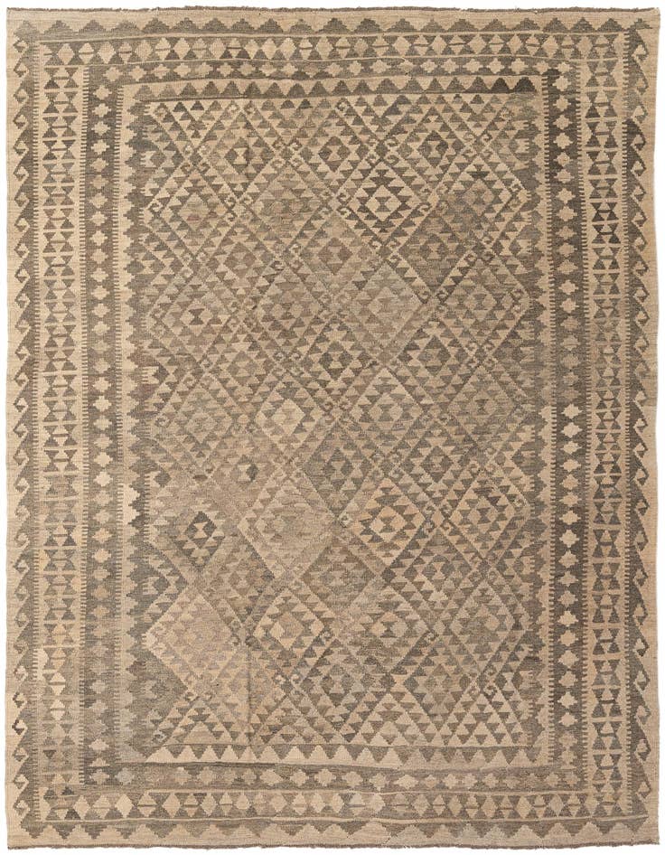 Detail image of 6' 10 x 9' 8 Hand Woven Kilim Maymana Wool Rug