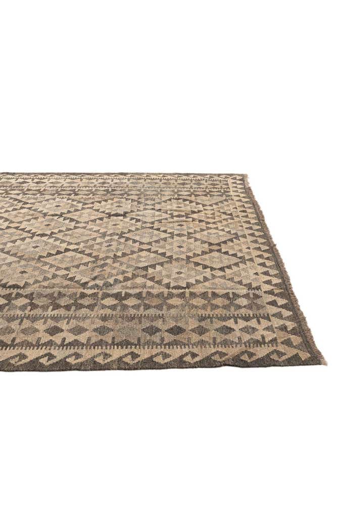 6' 10 x 9' 9 Hand Woven Kilim Maymana Wool Rug