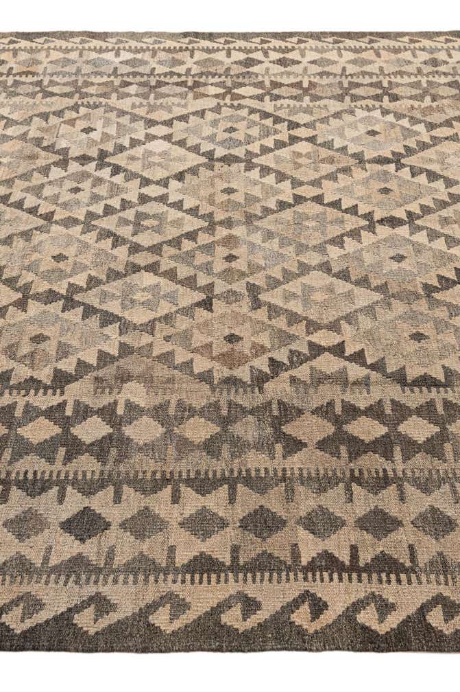 6' 10 x 9' 9 Hand Woven Kilim Maymana Wool Rug