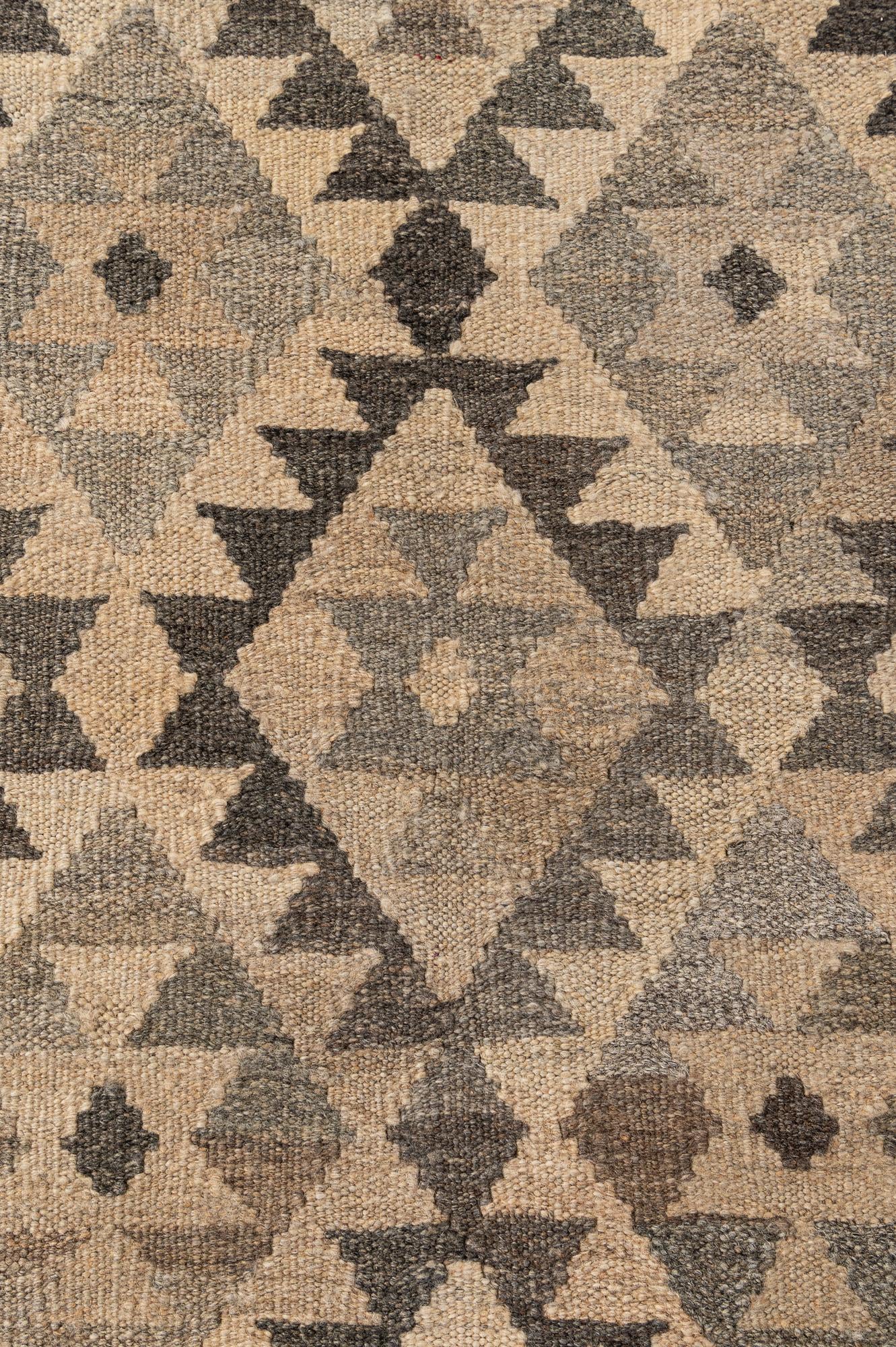 6' 10 x 9' 9 Hand Woven Kilim Maymana Wool Rug